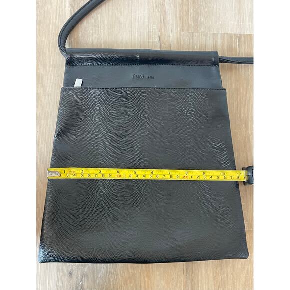 TUCI Italia Lizard Embossed Black Leather Handbag Cross-Body Bag - Picture 11 of 14